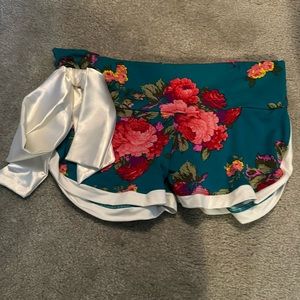 CBL- Aqua Floral Shorts